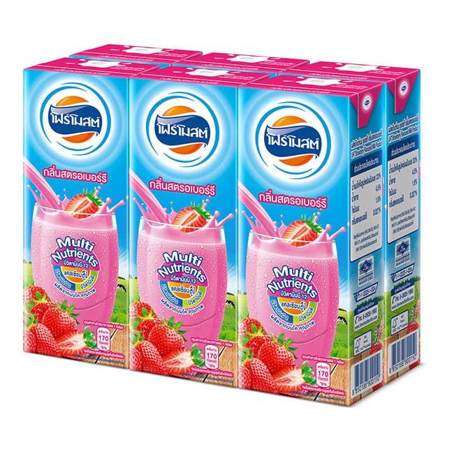 Foremost UHT Milk Strawberry 225ml. (Pack 6) CP Fresh Mart Shop